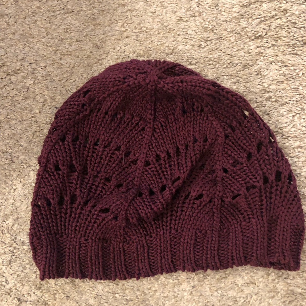 Burgundy Knit Beanie